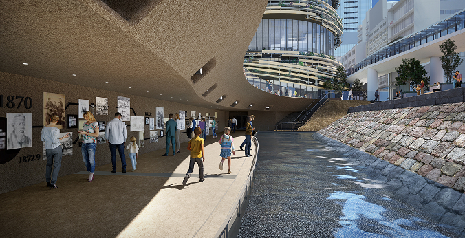 高輪築堤跡の整備工事（公園部）